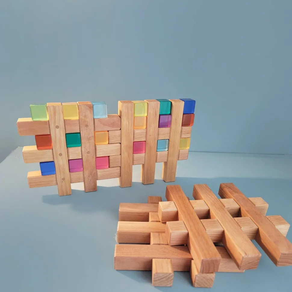 Bauspiel Grid Natural 12 Blocks