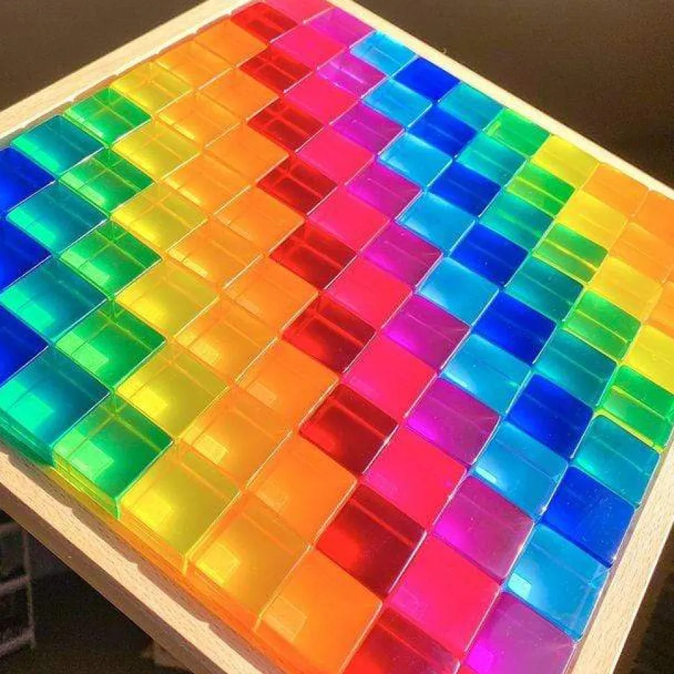 Bauspiel Lucite Cubes 100 Piece Set
