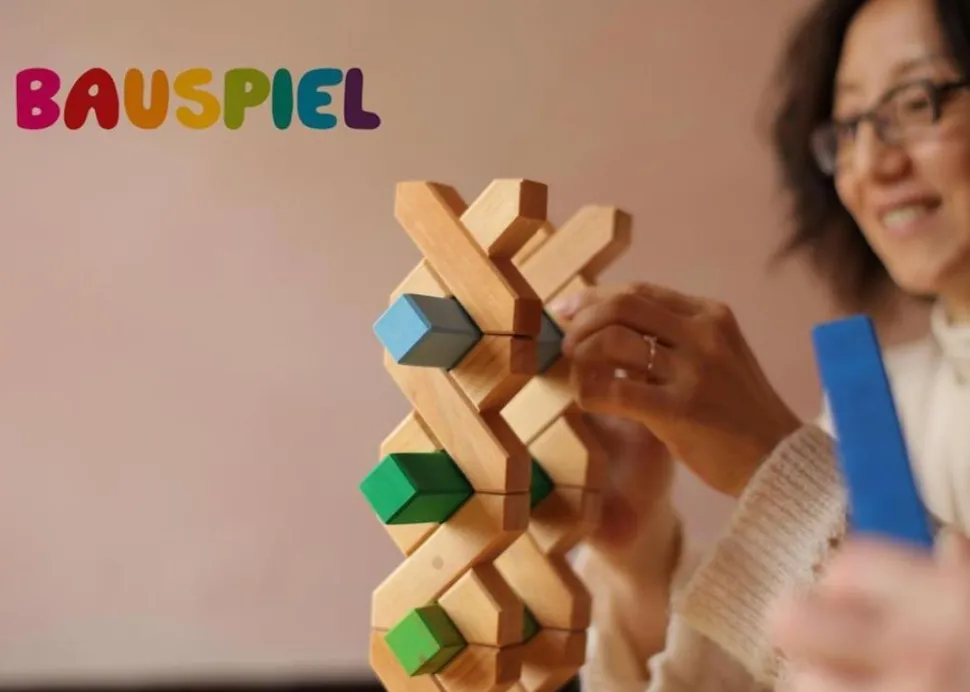 Bauspiel X-Shapes Natural 48 Pieces