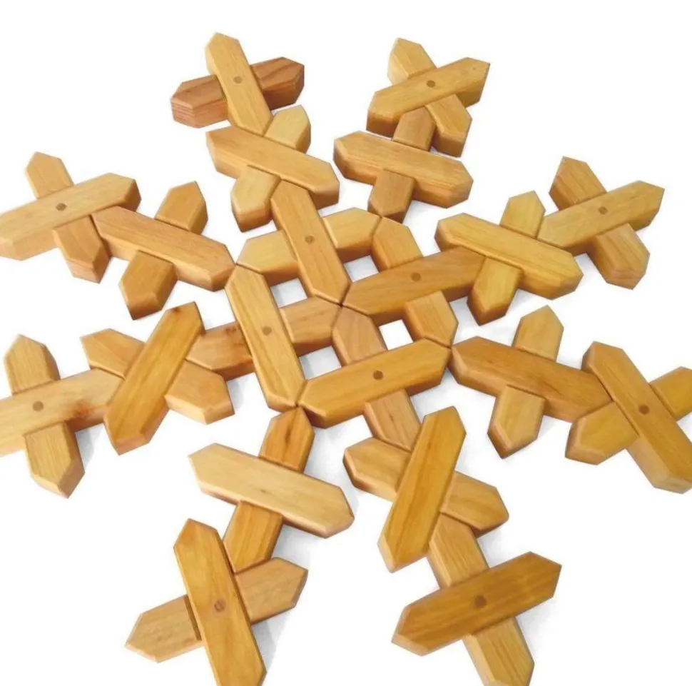 Bauspiel X-Shapes Natural 48 Pieces
