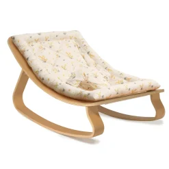 Charlie Crane Levo Baby Rocker in Beech With Mimosa Cushion