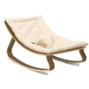 Charlie Crane Levo Baby Rocker in Walnut With Organic White Cushion