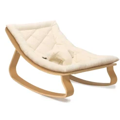 Charlie Crane Levo Baby Rocker in Beech With Organic Milk Cushion