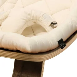 Charlie Crane Levo Baby Rocker in Walnut With Organic White Cushion