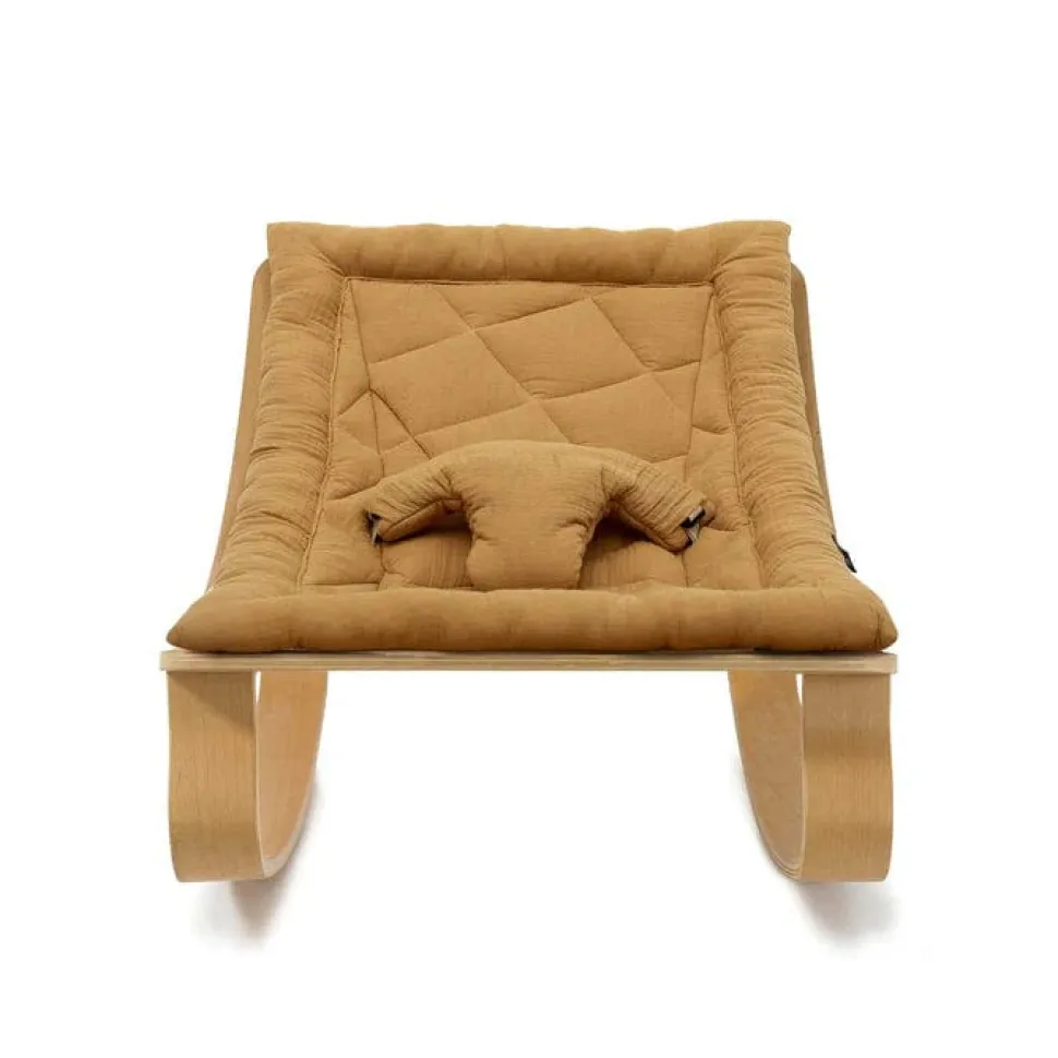 Charlie Crane Levo Baby Rocker in Beech With Camel Cushion