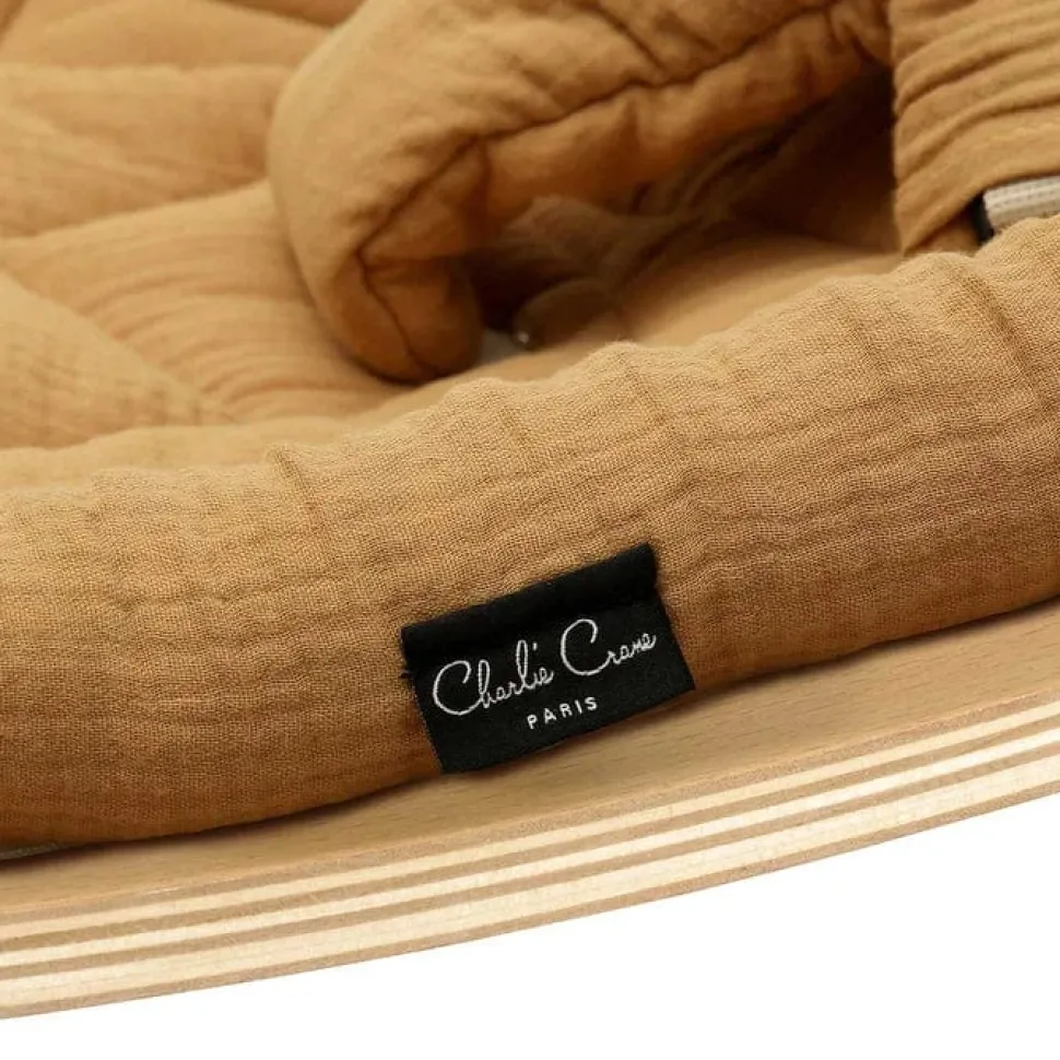 Charlie Crane Levo Baby Rocker in Beech With Camel Cushion