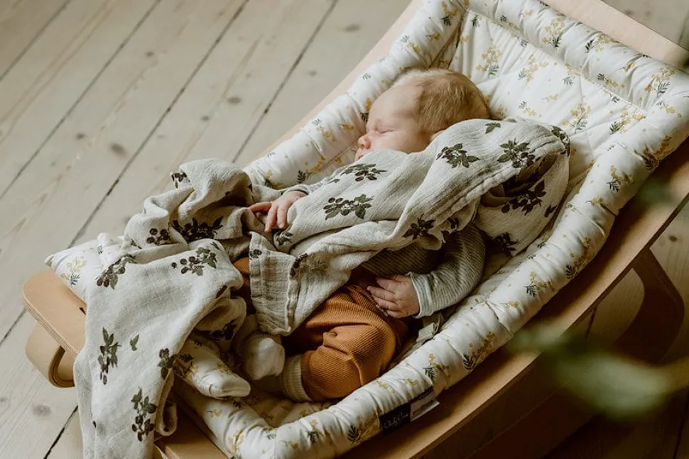 Charlie Crane Levo Baby Rocker in Walnut - Mimosa