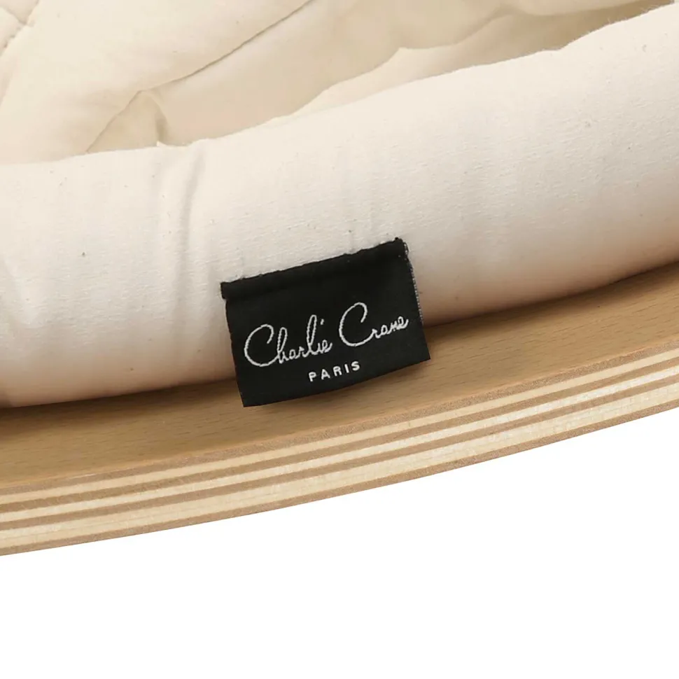 Charlie Crane Levo Baby Rocker in Beech With Organic Milk Cushion