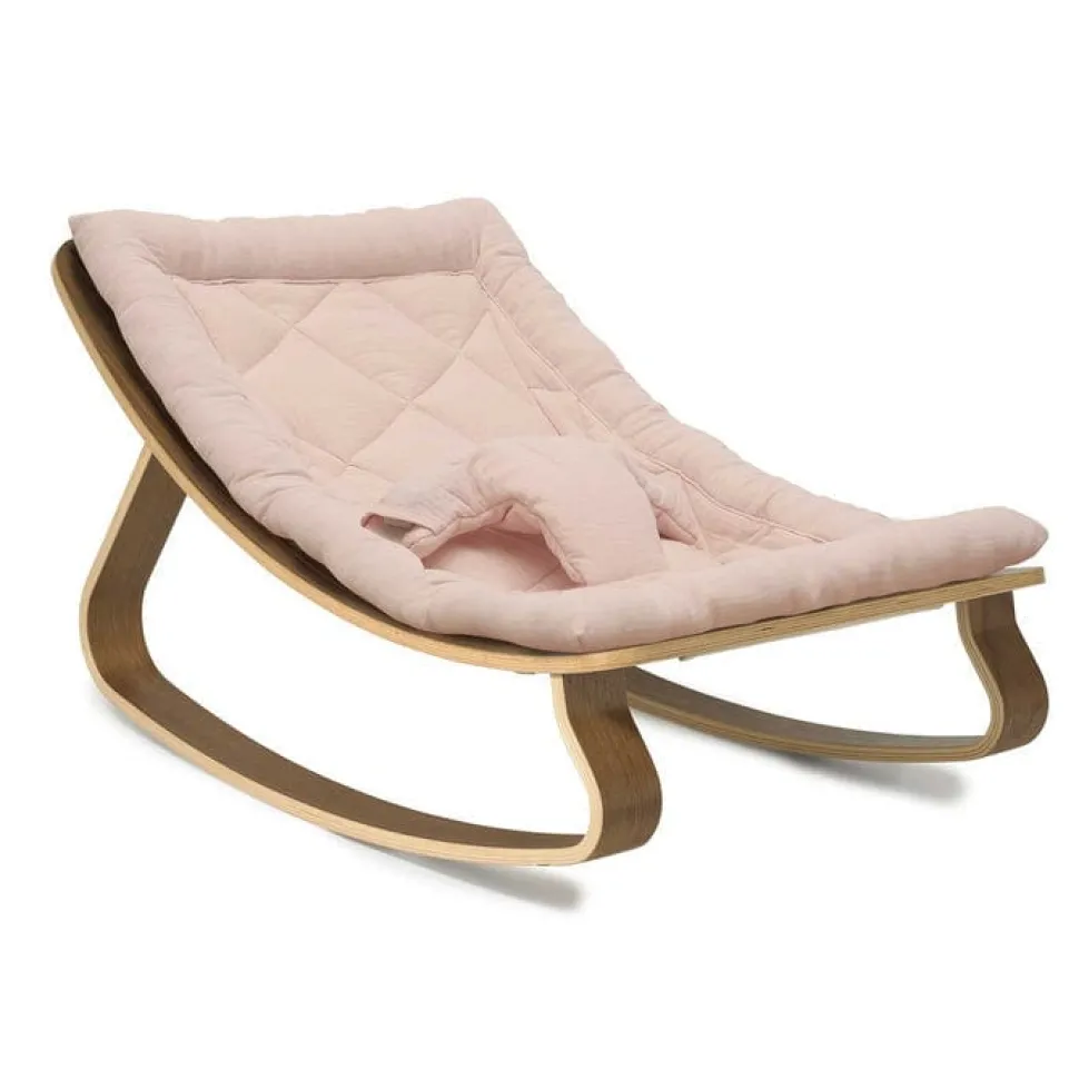 Charlie Crane Levo Baby Rocker in Beech With Nude Cushion