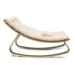 Charlie Crane Levo Baby Rocker in Walnut With Organic White Cushion