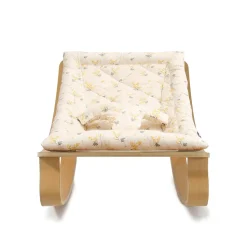 Charlie Crane Levo Baby Rocker in Beech With Mimosa Cushion