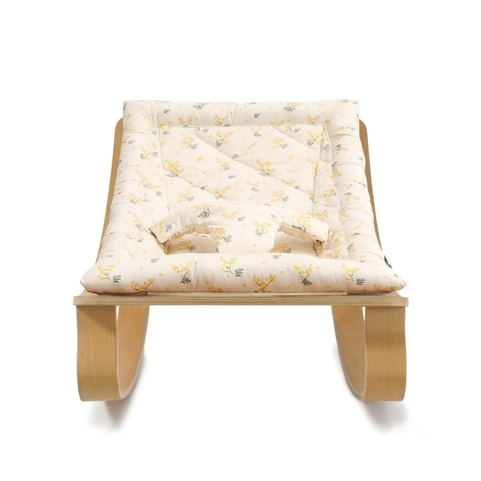 Charlie Crane Levo Baby Rocker in Beech With Mimosa Cushion