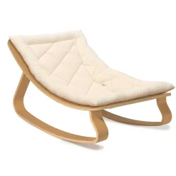 Charlie Crane Levo Baby Rocker in Beech With Organic Milk Cushion