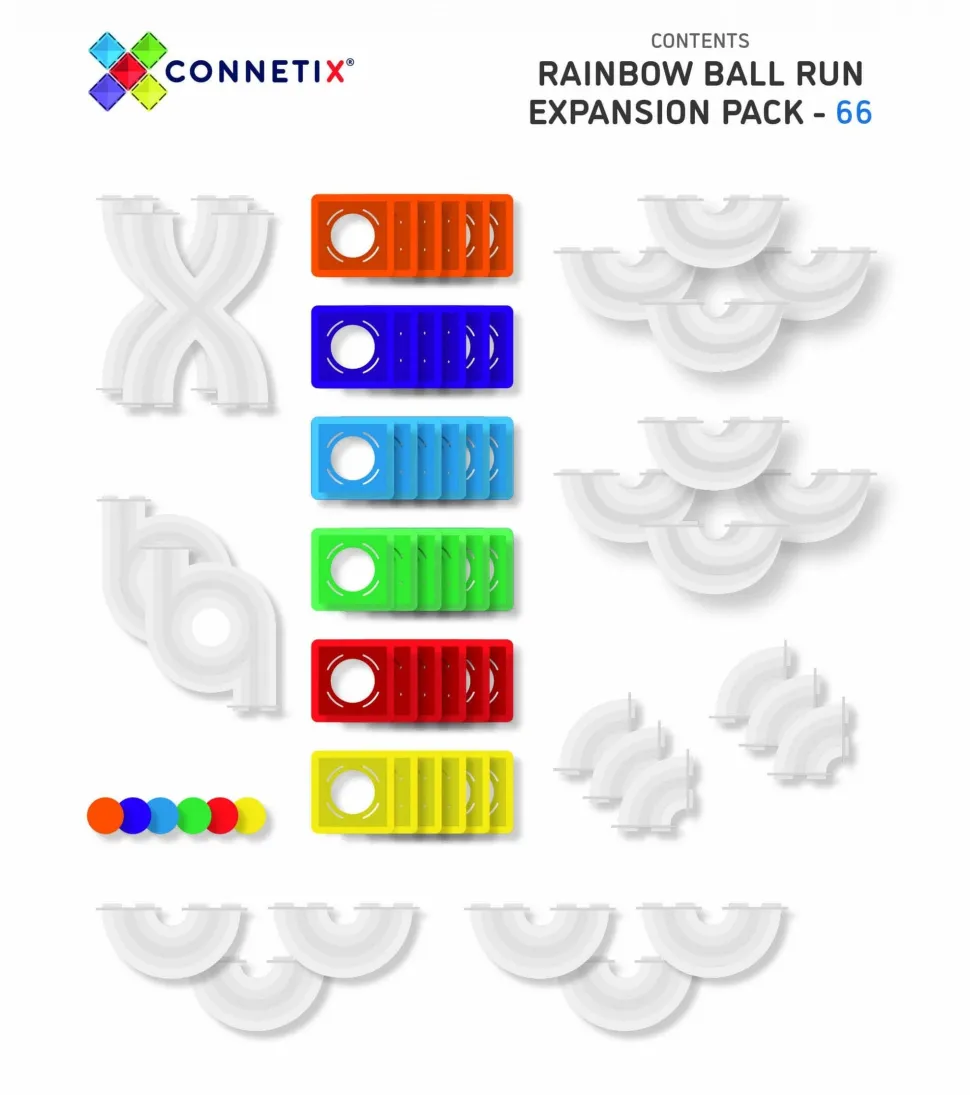 Connetix Tiles 66 Piece Ball Run Expansion Pack