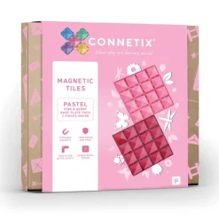 Connetix Tiles 2 Piece Base Plate Pack Pink & Berry