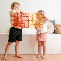 Connetix Tiles 2 Piece Base Plate Pack Lemon & Peach