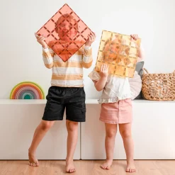 Connetix Tiles 2 Piece Base Plate Pack Lemon & Peach