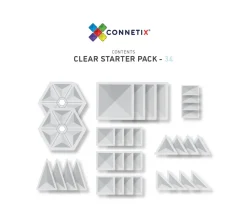 Connetix Tiles 34 Piece Clear Pack
