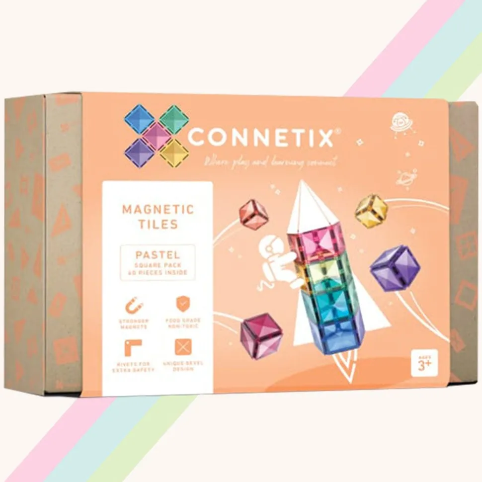 Connetix Tiles 40 Piece Pastel Square Pack