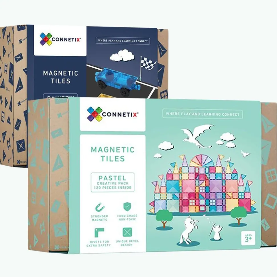 Connetix Tiles 122 Piece Pastel Creative Car Bundle