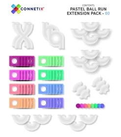 Connetix Tiles 80 Piece Pastel Ball Run Expansion Pack