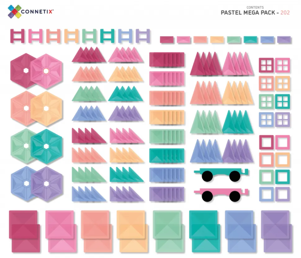 Connetix Tiles 202 Piece Pastel Mega Pack