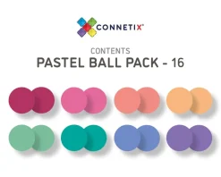 Connetix Tiles 16 Piece Pastel Replacement Ball Pack