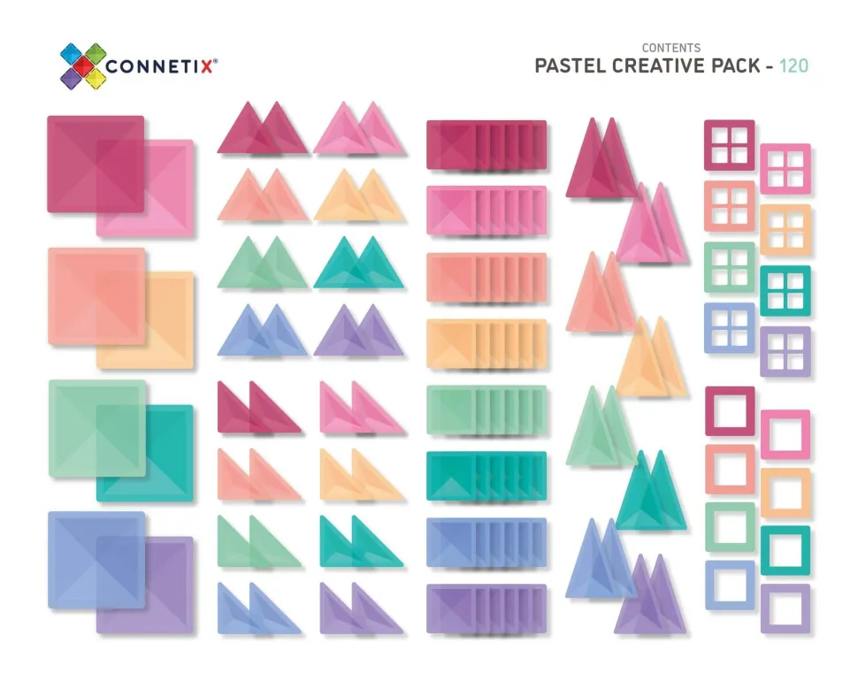 Connetix Tiles 120 Piece Pastel Creative Pack