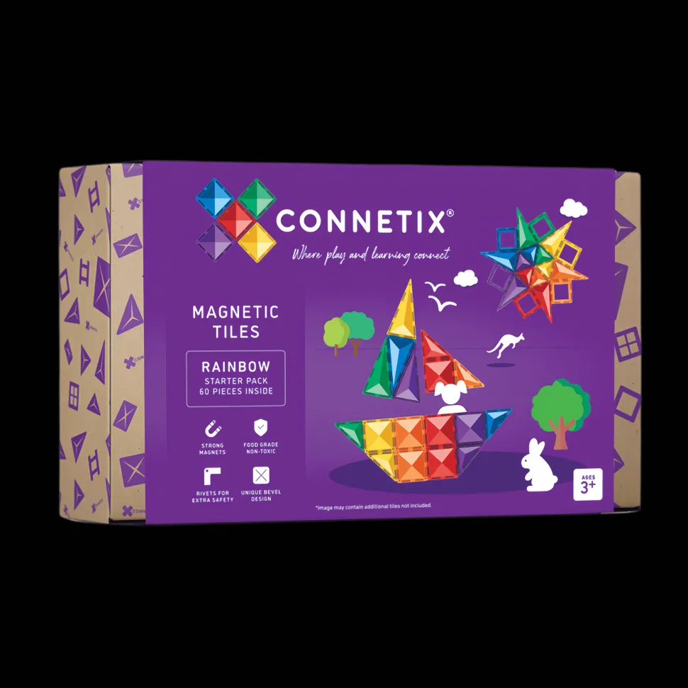 Connetix Tiles 126 Piece Starter Rainbow Ball Run Bundle