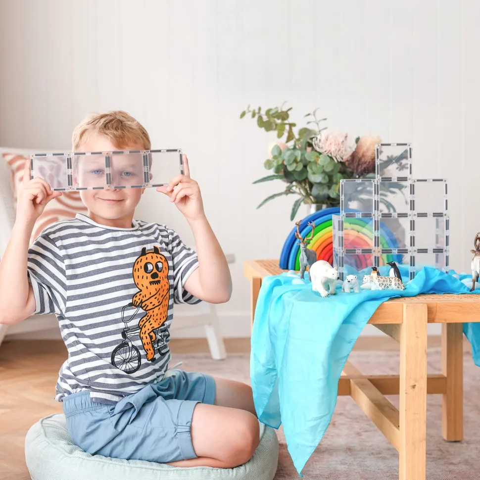 Connetix Tiles Clear Rectangle Pack 12 Piece