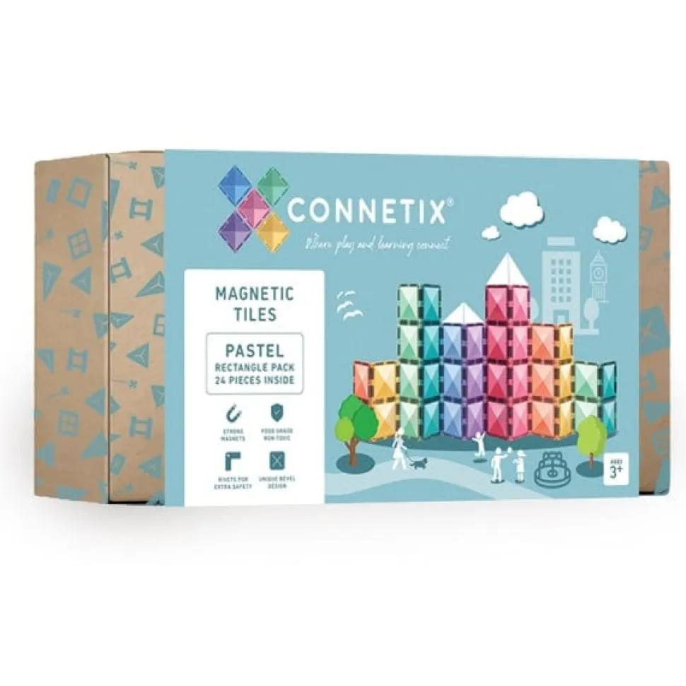 Connetix Tiles Pastel Rectangle Pack 24 Piece