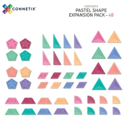 Connetix Tiles Pastel Shape Expansion Pack 48 Piece