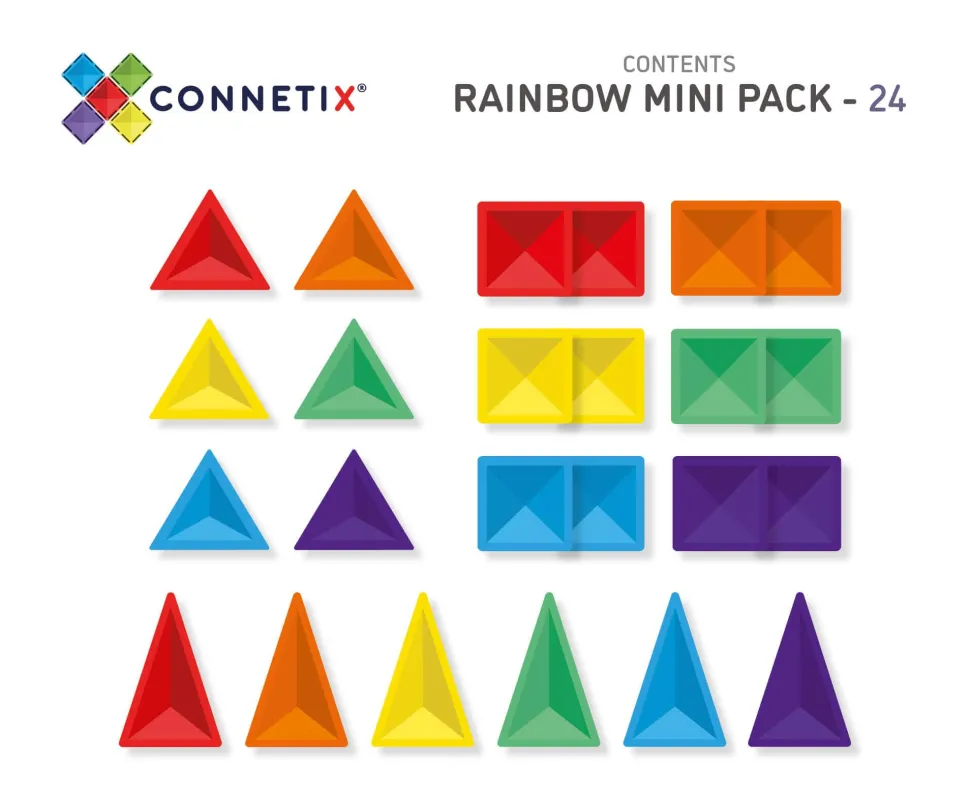 Connetix Tiles Rainbow 24 Piece Mini Pack