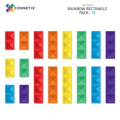 Connetix Tiles Rainbow Rectangle Pack 18 Piece