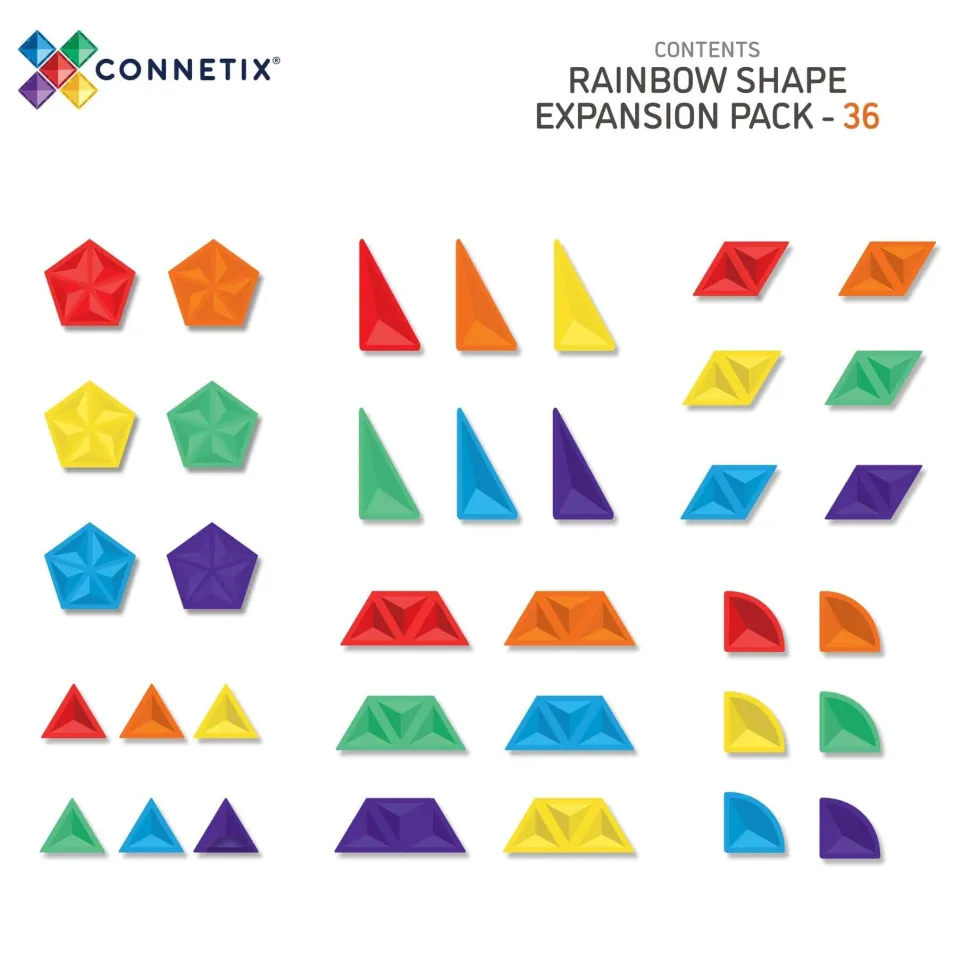 Connetix Tiles Rainbow Shape Expansion Pack 36 Piece