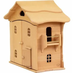 Drewart Doll House with Doors Natural Roof
