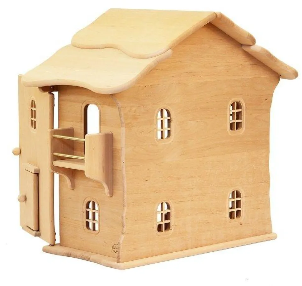Drewart Doll House with Doors Natural Roof