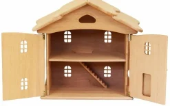 Drewart Doll House with Doors Natural Roof