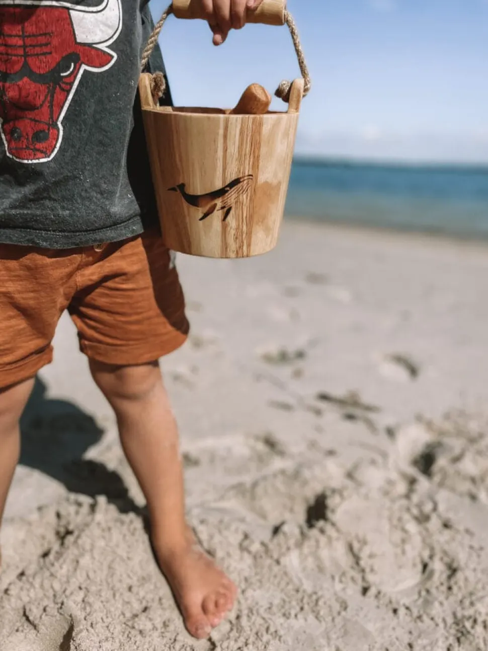 Explore Nook Wooden Bucket & Scoop set (Whale Burn Stamp Edition)