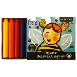 Filana Organic Beeswax Crayons, 8 Standard Sticks with brown/black