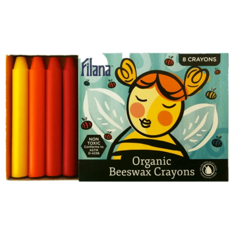 Filana Organic Beeswax Crayons, 8 Rainbow Sticks