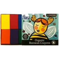 Filana Organic Beeswax Crayons, 8 Standard Blocks with Brown/Black