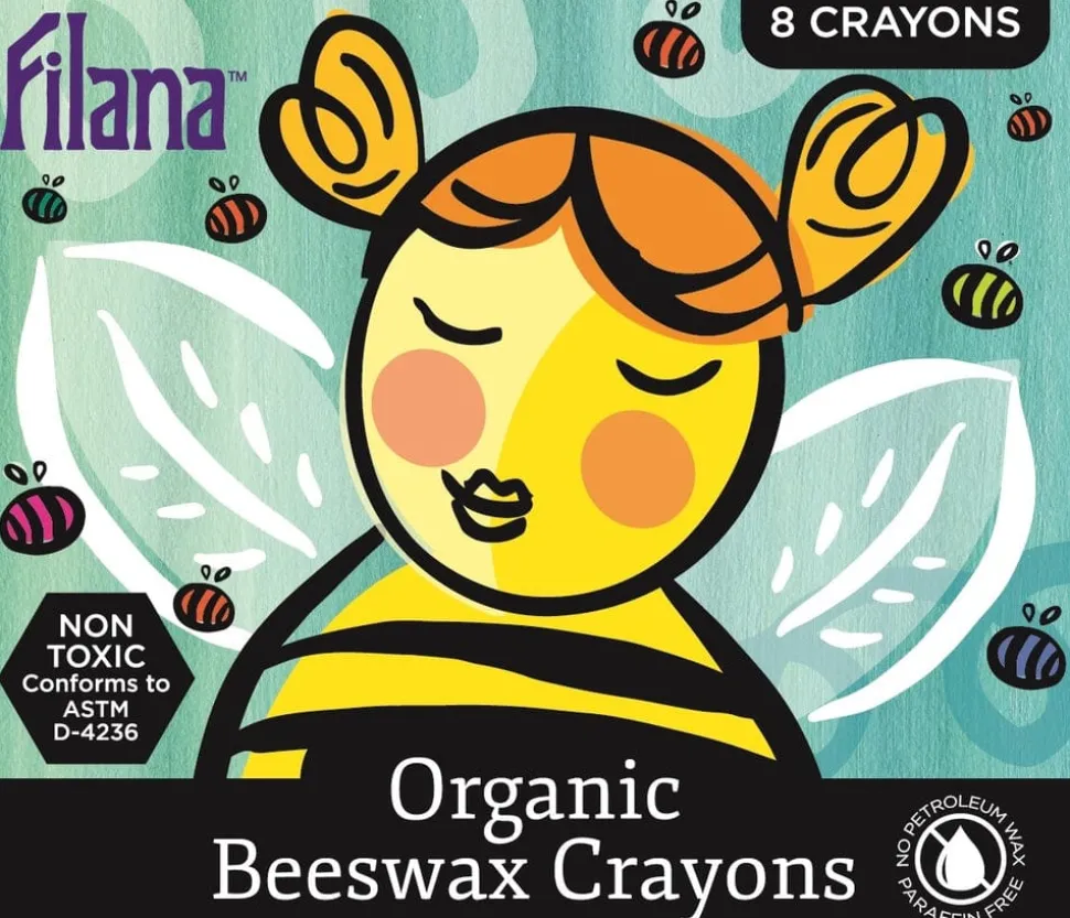 Filana Organic Beeswax Crayons, 8 Rainbow Blocks