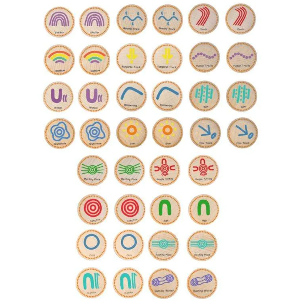 Freckled Frog Indigenous Symbols Matching Pairs