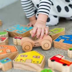 Freckled Frog Wooden Car with handle