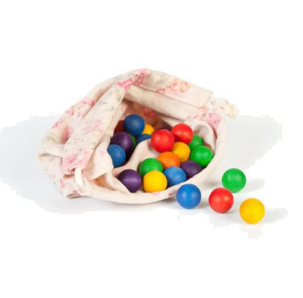 Grapat Coloured Wooden Marbles 36 Pieces