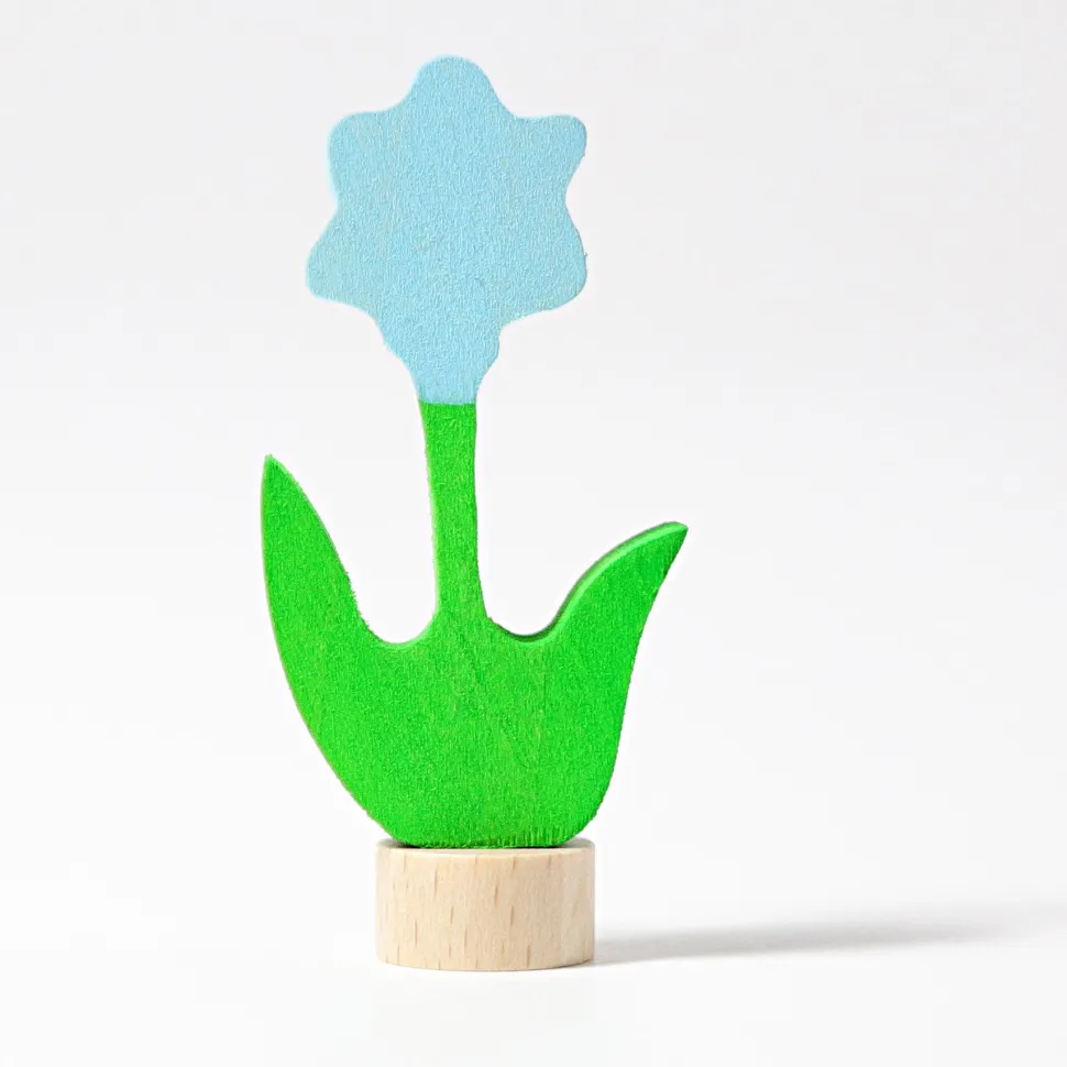 Grimm's Blue Flower Candle Holder Decoration