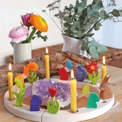 Grimm's Pink Flower Candle Holder Decoration