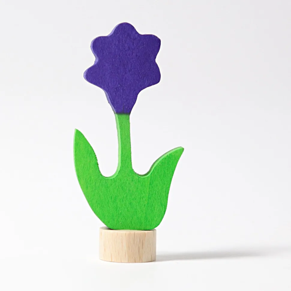 Grimm's Purple Flower Candle Holder Decoration