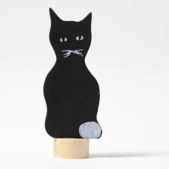 Grimm's Black Cat Candle Holder Decoration